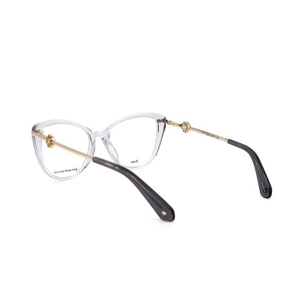 NEW KATE SPADE FLAVIA GREY CRYSTAL GOLD AUTHENTIC EYEGLASSES FRAME - Picture 7 of 9